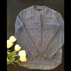 BANANA REPUBLIC Blue Patterned Button Up - M